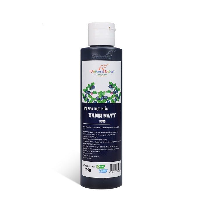 Màu siro thực phẩm xanh navy 210g.