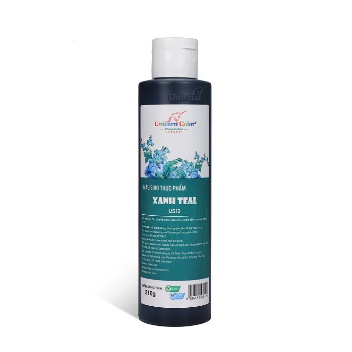 Màu siro thực phẩm xanh Teal 210g.
