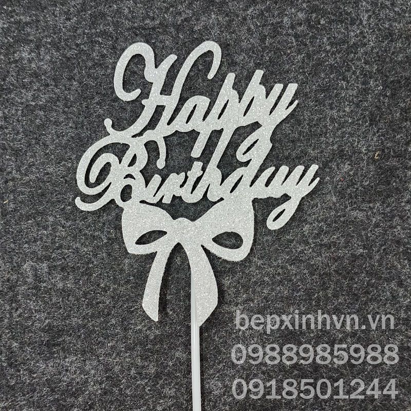 Ghim trang trí bánh kem giấy chữ Happy Birthday số 6