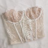 Áo Bra Corset Ren Thêu Đan Dây Gọng Đẩy Tạo Khe Quyến Rũ Hàng Thiết Kế Ladali - CS02