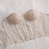 Áo Bra Corset Ren Thêu Đan Dây Gọng Đẩy Tạo Khe Quyến Rũ Hàng Thiết Kế Ladali - CS02