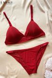 Bộ Đồ Lót Ren Thiết Kế Không Gọng Ladali - Set 562 Đỏ