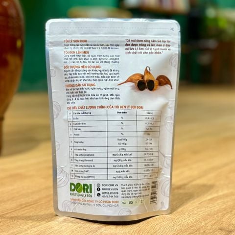  Tỏi đen Lý Sơn Dori - Loại tách tép - Túi 200g 