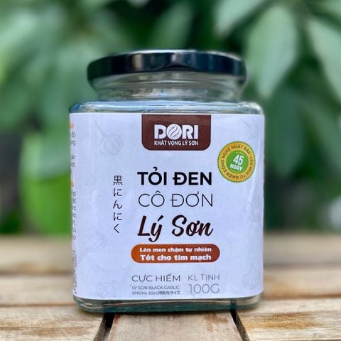  Tỏi đen cô đơn Lý Sơn Dori - Hủ thủy tinh 100g (tỏi đen một tép Lý Sơn) 