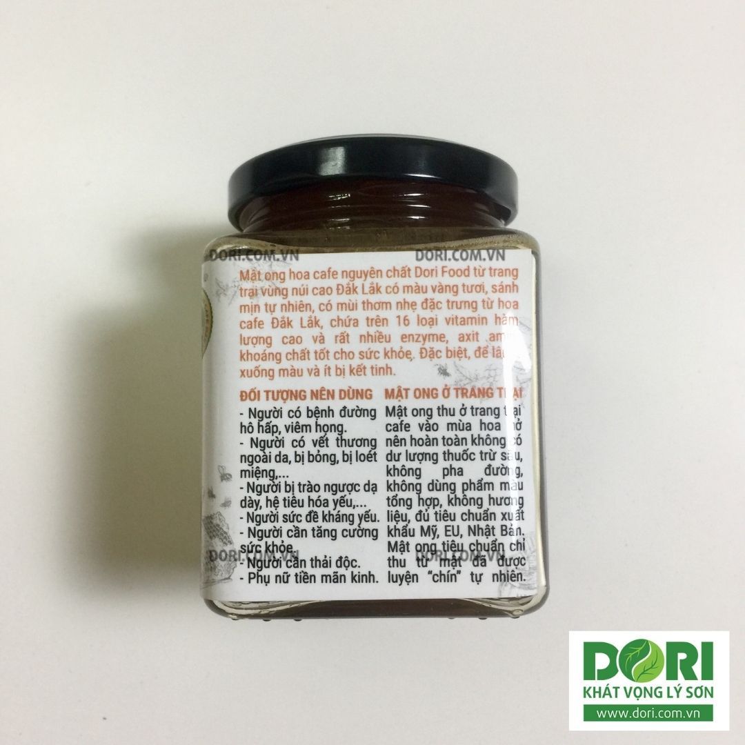 Mật ong cafe nguyên chất Dori Food 465g 265g Chuẩn xuất khẩu K