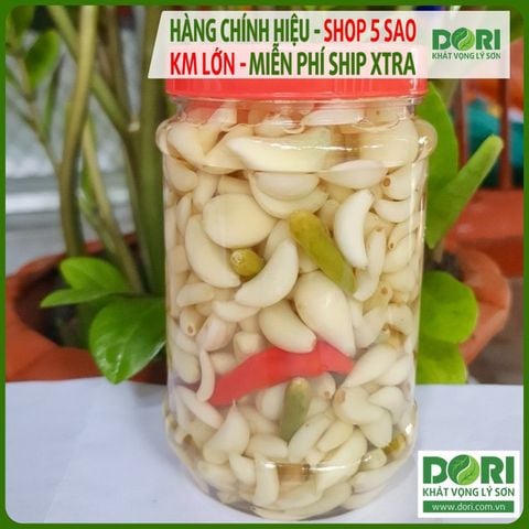  Tỏi Lý Sơn Dori ngâm dấm tự nhiên – giòn thơm không hăng không cay 