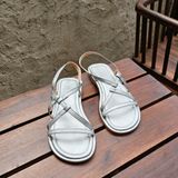  Sandal Đế Thấp A-002 Bạc 