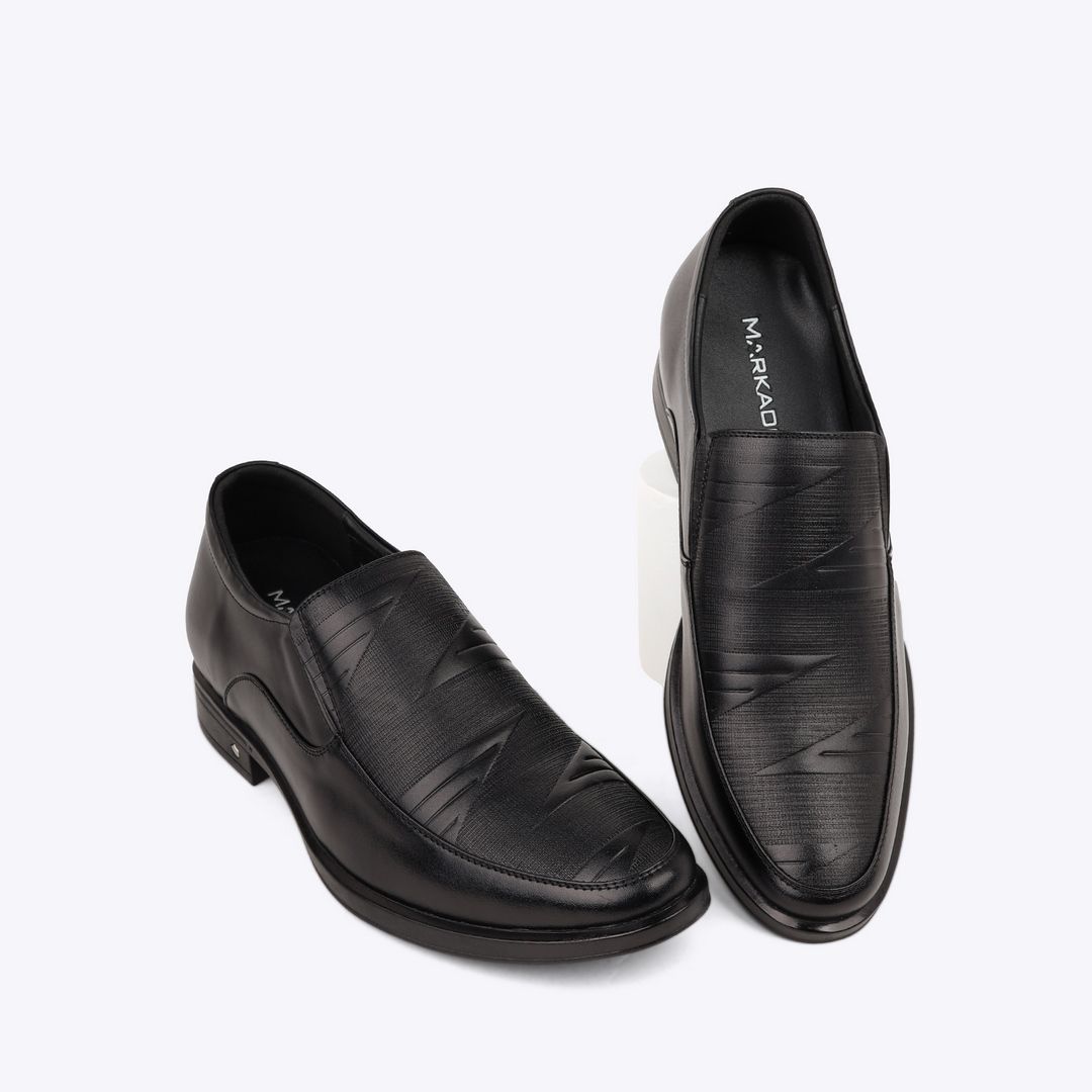  Giày tây nam kiểu xỏ phối vân chữ z MI-6 đen 