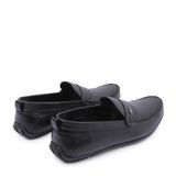  Giày mọi da trơn viền chỉ nổi VAM-29 đen 