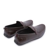  Giày mọi da trơn viền chỉ nổi VAM-29 nâu 