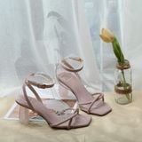  Sandal Cao Gót Nữ Trụ Quai Tròn KP-17 Hồng 