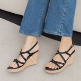  Sandal Đế Xuồng QV-16 Đen 