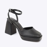  Sandal cao gót nữ đế đúp kiểu bít mũi NH-5 đen 