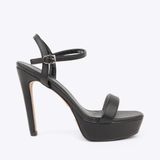  Sandal cao gót nữ đế đúp phối quai mảnh NH-8 đen 