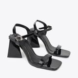  Sandal cao gót nữ đế tam giác phối quai mảnh SK-4 đen 