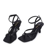  Sandal cao gót khóa cài xỏ ngón SM-12 đen 