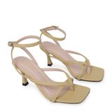  Sandal cao gót nữ khóa cài xỏ ngón SM-12 vàng 