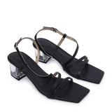 Sandal Cao Gót Nữ Mũi Vuông KP-15 Đen 