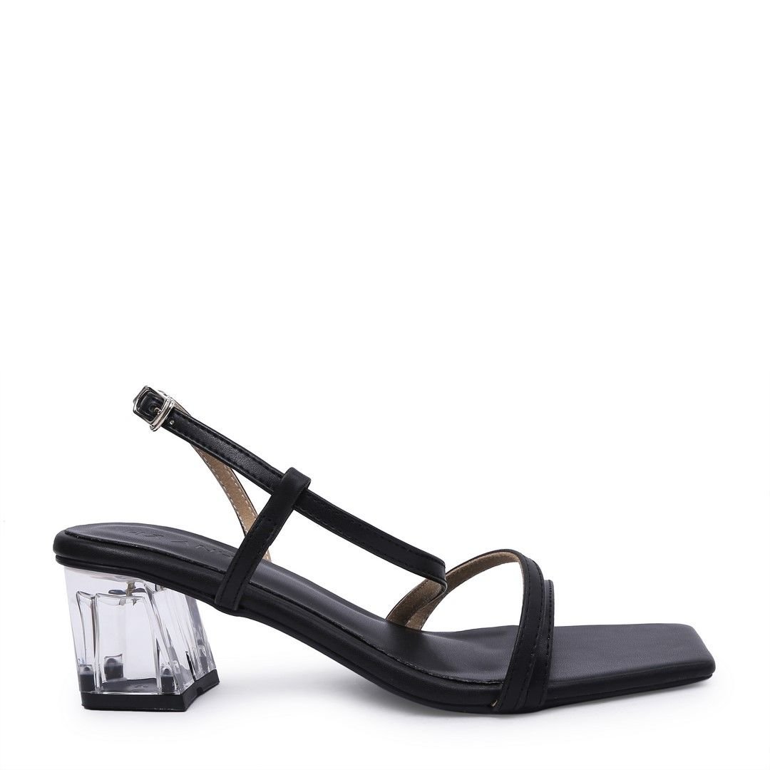  Sandal Cao Gót Nữ Mũi Vuông KP-15 Đen 