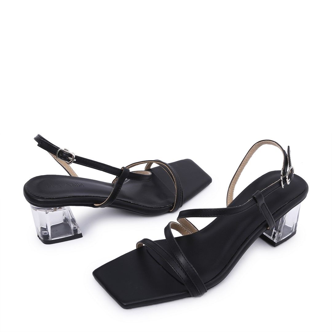  Sandal Cao Gót Nữ Mũi Vuông KP-15 Đen 