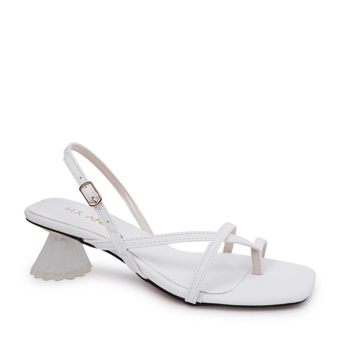 Sandal Cao Gót Xỏ Ngón KP-19 Trắng 