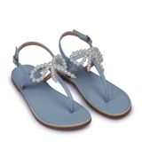  Sandal bệt quai kẹp nơ ngọc trai N-9 Xanh 