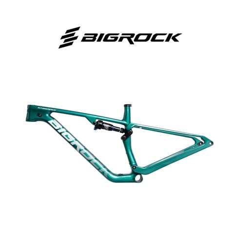  Sườn xe đạp carbon BigRock 2 phuộc full suspension - Xanh Ngọc 