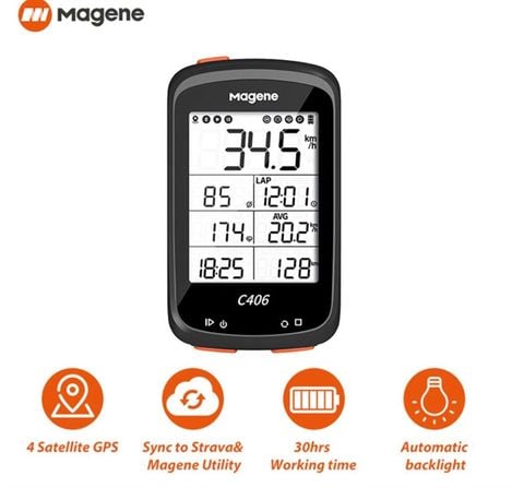  Đồng hồ tốc độ xe đạp GPS Magene C406 
