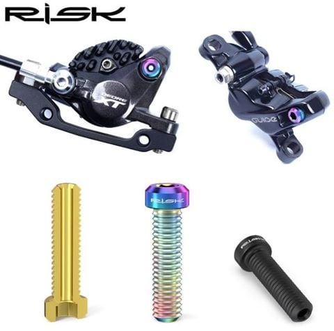  Bộ 2 ốc Risk titanium giữ body heo dầu M6x23.5mm RT119 
