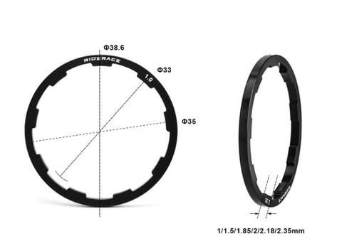  Bộ 3 vòng chêm líp xe đạp cối HG nhôm RiderAce 1.0mm +1.5mm +2.0mm 