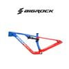 Sườn xe đạp carbon BigRock 2 phuộc full suspension - Xanh - Đỏ