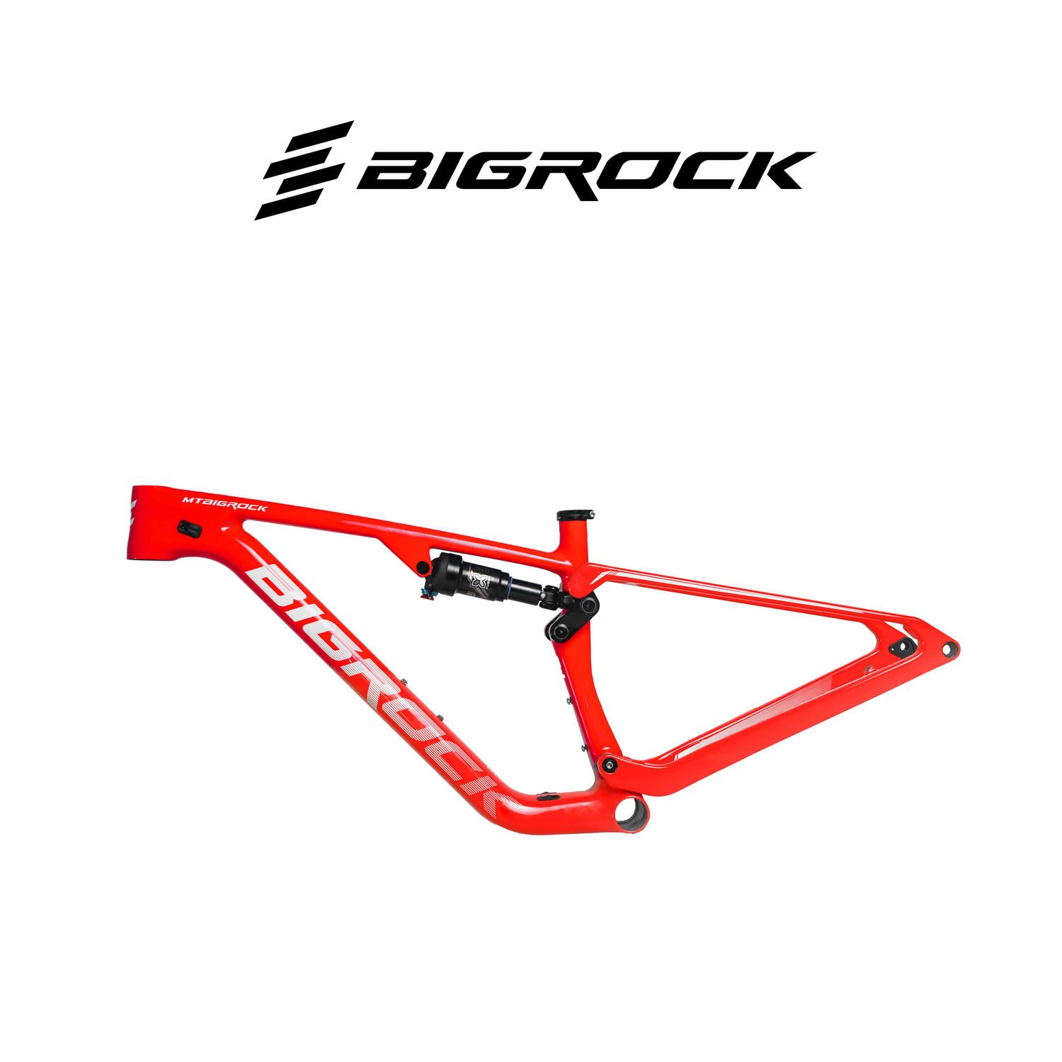 Sườn xe đạp carbon BigRock 2 phuộc full suspension - Đỏ