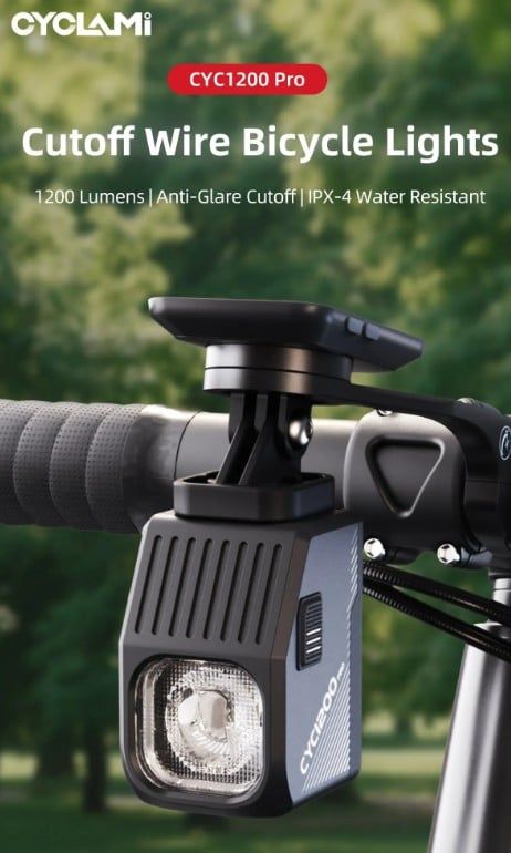 Đèn chiếu sáng xe đạp Cyclami 1200 lumen - 5000mah CYC1200 PRO