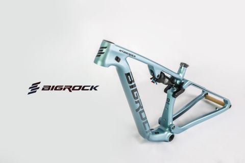  Sườn xe đạp carbon BigRock 2 phuộc full suspension - Xanh nhạt 