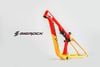 Sườn xe đạp carbon BigRock 2 phuộc full suspension - Đỏ - Vàng