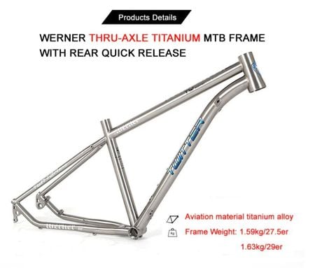  Sườn xe đạp MTB titanium Twitter Werner 27.5 / 29 142 