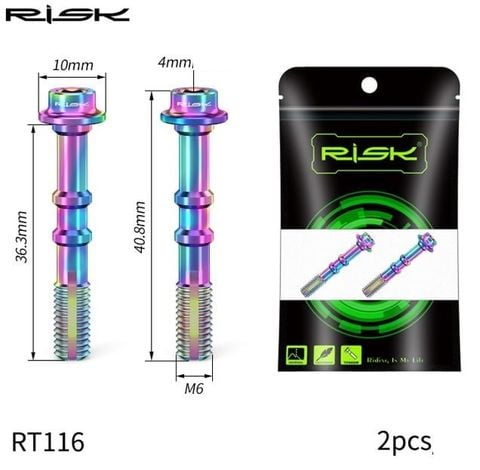  Bộ 2 Ốc dầu titanium Risk cho heo dầu thắng dĩa xe đạp Shimano RT116 