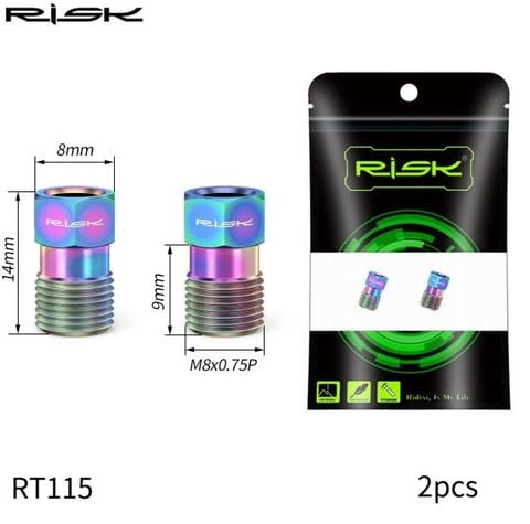  Bộ 2 ốc titanium Risk giữ ống dây dầu xe đạp RT115 