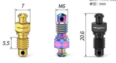  Bộ 2 ốc xả dầu thắng xe đạp titanium Risk cho thắng Shimano RT114 
