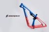 Sườn xe đạp carbon BigRock 2 phuộc full suspension - Xanh - Đỏ