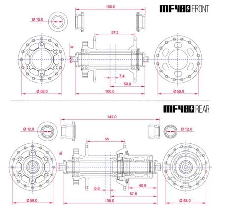  Đùm xe đạp Koozer XM480 Ratchet 24T 9x100 / 10x135 cối HG / XD / MS 