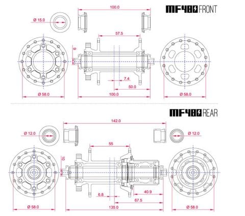  Đùm xe đạp Koozer XM480 Ratchet 24T 9x100 / 10x135 cối HG / XD / MS 