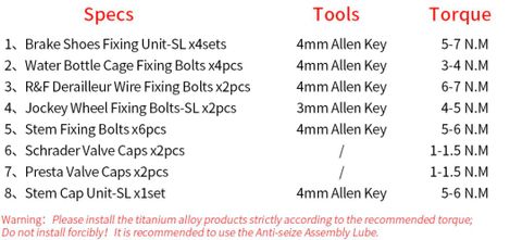  Bộ full ốc titanium Risk cho xe Road - 36 ốc 