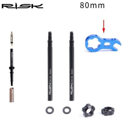  Bộ van nối dài dành cho niềng xe đạp Risk 45 / 85mm kèm tool tháo đầu van RA108 