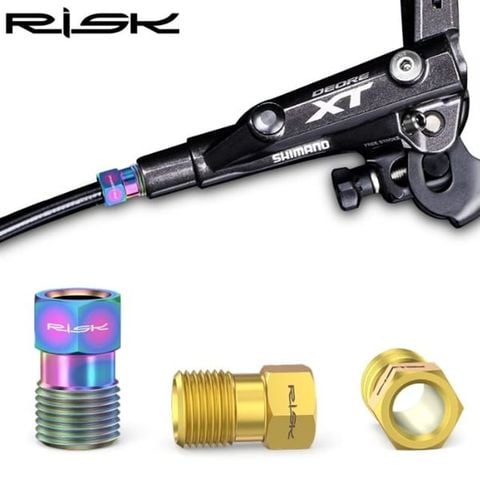  Bộ 2 ốc titanium Risk giữ ống dây dầu xe đạp RT115 