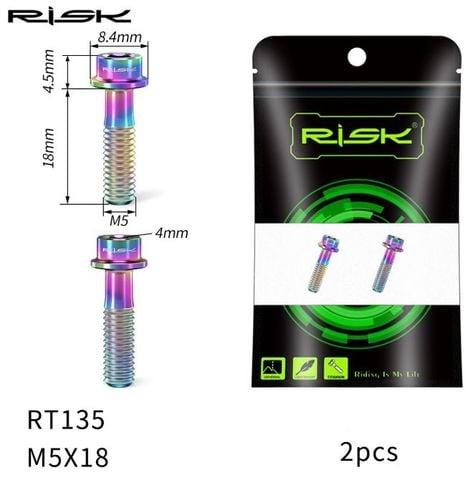  Bộ 2 ốc titanium Risk RT135 M5x18 