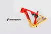 Sườn xe đạp carbon BigRock 2 phuộc full suspension - Đỏ - Vàng