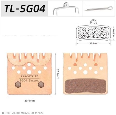  Bố thắng dĩa xe đạp metal tản niệt Toopre SG04 cho thắng Shimano M9120 / M7120 / M8120 / M7120 