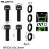 Bộ 4 ốc titan xe đạp gắn heo dầu M6x18 kèm long dền Risk RT038
