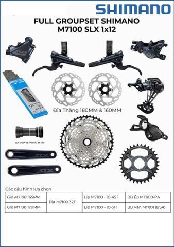  Bộ full group Shimano M8100 kèm thắng và dĩa thắng ( Full box ) 